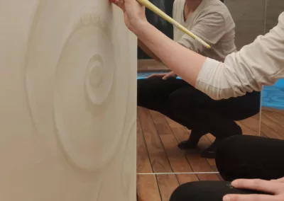 Décor peint en trompe l’œil « Nautiles » – Spa de l’hôtel Le Lys Martagon, Courchevel