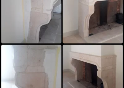 Imitation rouille sur rambardes et raccord imitation pierre sur jambages – Particulier, Ramatuelle